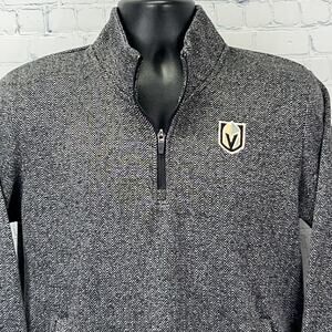 Las Vegas Golden Knights 1/4 Zip Sweater Gray Herringbone Womens M Medium 8-10